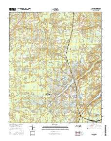 Funston North Carolina Current topographic map, 1:24000 scale, 7.5 X 7.5 Minute, Year 2016