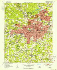 Greensboro North Carolina Historical topographic map, 1:24000 scale, 7.5 X 7.5 Minute, Year 1951