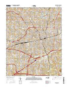 Greensboro North Carolina Current topographic map, 1:24000 scale, 7.5 X 7.5 Minute, Year 2016