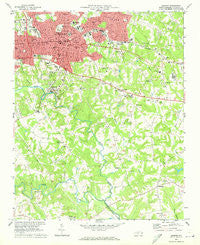 Hickory North Carolina Historical topographic map, 1:24000 scale, 7.5 X 7.5 Minute, Year 1970