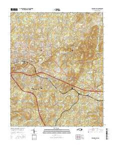 Hillsborough North Carolina Current topographic map, 1:24000 scale, 7.5 X 7.5 Minute, Year 2016
