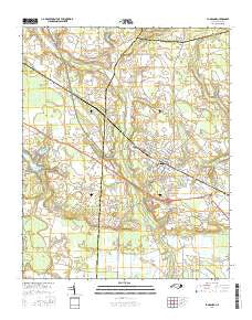 La Grange North Carolina Current topographic map, 1:24000 scale, 7.5 X 7.5 Minute, Year 2016