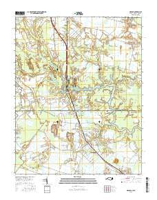 Moyock North Carolina Current topographic map, 1:24000 scale, 7.5 X 7.5 Minute, Year 2016