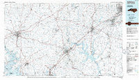 Salisbury North Carolina Historical topographic map, 1:100000 scale, 30 X 60 Minute, Year 1985