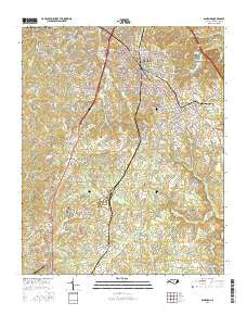 Sanford North Carolina Current topographic map, 1:24000 scale, 7.5 X 7.5 Minute, Year 2016