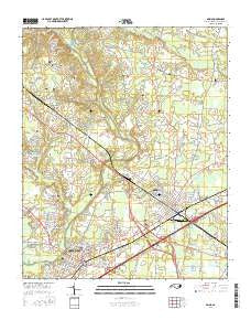 Selma North Carolina Current topographic map, 1:24000 scale, 7.5 X 7.5 Minute, Year 2016