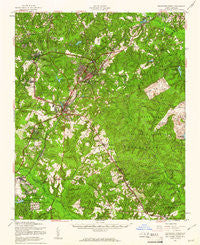 Southern Pines North Carolina Historical topographic map, 1:62500 scale, 15 X 15 Minute, Year 1957