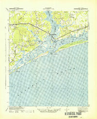 Swansboro North Carolina Historical topographic map, 1:62500 scale, 15 X 15 Minute, Year 1942