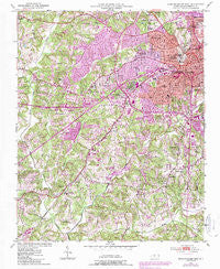 Winston-Salem West North Carolina Historical topographic map, 1:24000 scale, 7.5 X 7.5 Minute, Year 1950