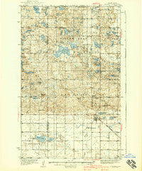 Dunseith North Dakota Historical topographic map, 1:62500 scale, 15 X 15 Minute, Year 1939