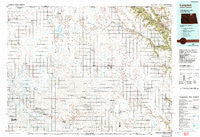 Langdon North Dakota Historical topographic map, 1:100000 scale, 30 X 60 Minute, Year 1985