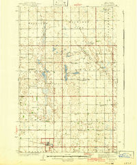 McVille North Dakota Historical topographic map, 1:62500 scale, 15 X 15 Minute, Year 1942