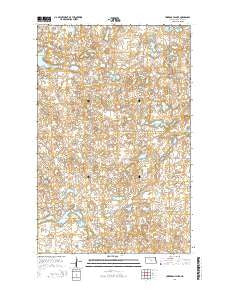 Underdahl Lake North Dakota Current topographic map, 1:24000 scale, 7.5 X 7.5 Minute, Year 2014