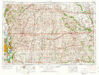 Omaha Nebraska Historical topographic map, 1:250000 scale, 1 X 2 Degree, Year 1954