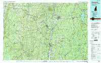 Claremont New Hampshire Historical topographic map, 1:100000 scale, 30 X 60 Minute, Year 1985