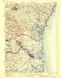 Exeter New Hampshire Historical topographic map, 1:62500 scale, 15 X 15 Minute, Year 1934