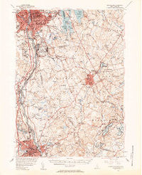 Manchester New Hampshire Historical topographic map, 1:62500 scale, 15 X 15 Minute, Year 1953