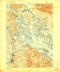 Winnepesaukee New Hampshire Historical topographic map, 1:62500 scale, 15 X 15 Minute, Year 1909