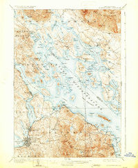 Winnepesaukee New Hampshire Historical topographic map, 1:62500 scale, 15 X 15 Minute, Year 1909