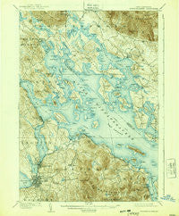 Winnipesaukee New Hampshire Historical topographic map, 1:62500 scale, 15 X 15 Minute, Year 1909