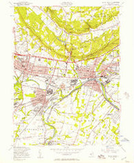 Bound Brook New Jersey Historical topographic map, 1:24000 scale, 7.5 X 7.5 Minute, Year 1955