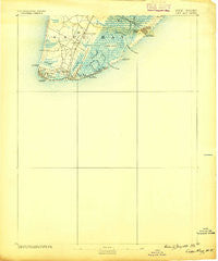 Cape May New Jersey Historical topographic map, 1:62500 scale, 15 X 15 Minute, Year 1888