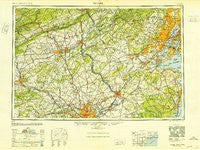 Newark New Jersey Historical topographic map, 1:250000 scale, 1 X 2 Degree, Year 1949