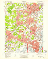 Perth Amboy New Jersey Historical topographic map, 1:24000 scale, 7.5 X 7.5 Minute, Year 1956
