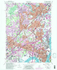 Perth Amboy New Jersey Historical topographic map, 1:24000 scale, 7.5 X 7.5 Minute, Year 1956