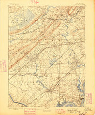 Plainfield New Jersey Historical topographic map, 1:62500 scale, 15 X 15 Minute, Year 1893
