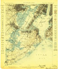 Staten Island New York Historical topographic map, 1:62500 scale, 15 X 15 Minute, Year 1898