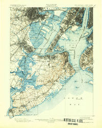 Staten Island New York Historical topographic map, 1:62500 scale, 15 X 15 Minute, Year 1900