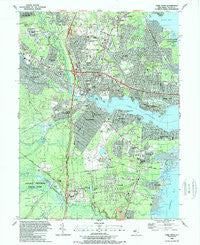 Toms River New Jersey Historical topographic map, 1:24000 scale, 7.5 X 7.5 Minute, Year 1989