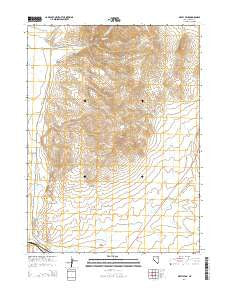 Oxley Peak Nevada Current topographic map, 1:24000 scale, 7.5 X 7.5 Minute, Year 2014