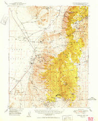 Paradise Peak Nevada Historical topographic map, 1:62500 scale, 15 X 15 Minute, Year 1950