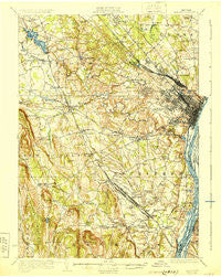 Albany New York Historical topographic map, 1:62500 scale, 15 X 15 Minute, Year 1927