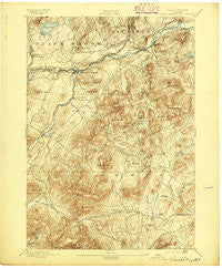 Ausable New York Historical topographic map, 1:62500 scale, 15 X 15 Minute, Year 1895