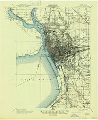 Buffalo New York Historical topographic map, 1:62500 scale, 15 X 15 Minute, Year 1901