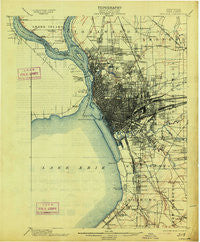 Buffalo New York Historical topographic map, 1:62500 scale, 15 X 15 Minute, Year 1901