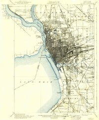 Buffalo New York Historical topographic map, 1:62500 scale, 15 X 15 Minute, Year 1901