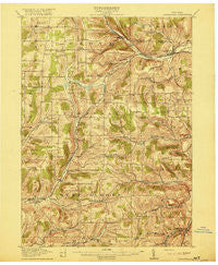 Canaseraga New York Historical topographic map, 1:62500 scale, 15 X 15 Minute, Year 1916