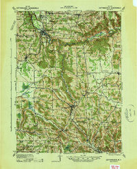 Cattaraugus New York Historical topographic map, 1:62500 scale, 15 X 15 Minute, Year 1938