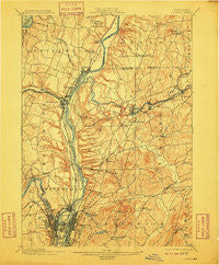 Cohoes New York Historical topographic map, 1:62500 scale, 15 X 15 Minute, Year 1898