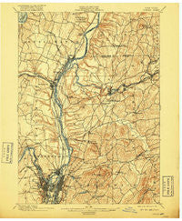 Cohoes New York Historical topographic map, 1:62500 scale, 15 X 15 Minute, Year 1898