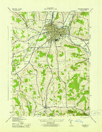 Cortland New York Historical topographic map, 1:31680 scale, 7.5 X 7.5 Minute, Year 1944