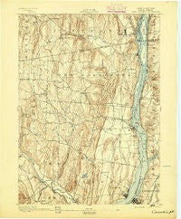Coxsackie New York Historical topographic map, 1:62500 scale, 15 X 15 Minute, Year 1893