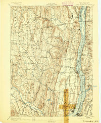 Coxsackie New York Historical topographic map, 1:62500 scale, 15 X 15 Minute, Year 1894