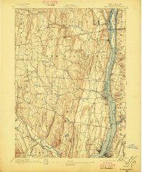 Coxsackie New York Historical topographic map, 1:62500 scale, 15 X 15 Minute, Year 1894