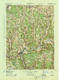 Deposit New York Historical topographic map, 1:62500 scale, 15 X 15 Minute, Year 1944