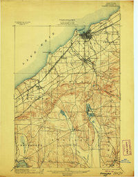 Dunkirk New York Historical topographic map, 1:62500 scale, 15 X 15 Minute, Year 1900